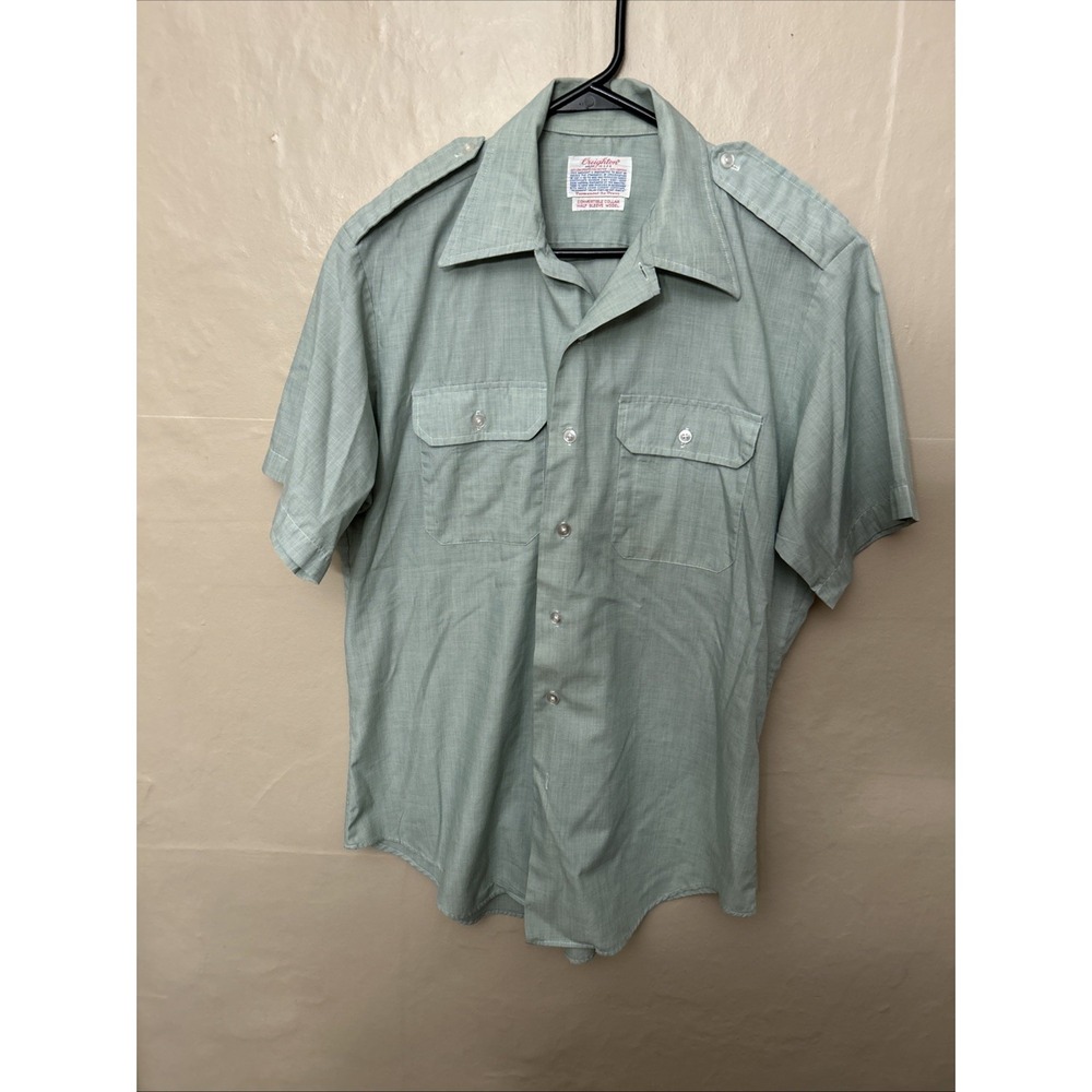 Mens 80's‎ Tab Shoulder Short Sleeve Shirt Green